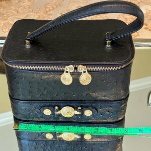 Versace Black Vanity Case with Gold Accents/EUC
